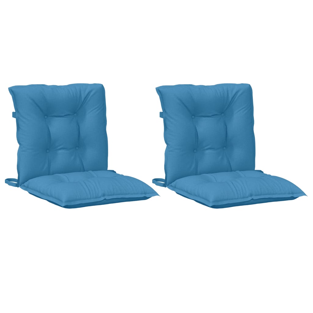 Niedriglehner-Auflagen 2 Stk. Melange Blau 100x50x7 cm Stoff