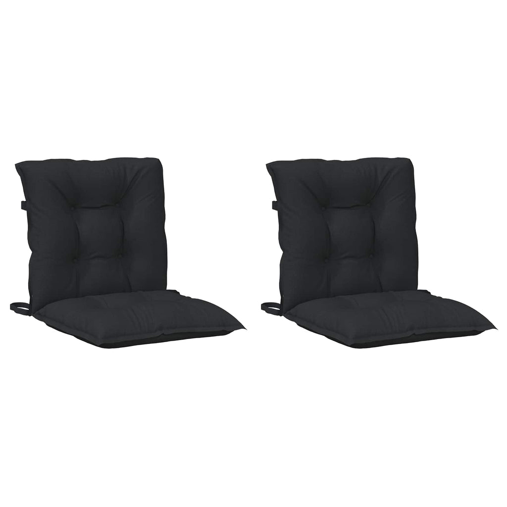 Niedriglehner Stuhlkissen Set 2 pcs Melange Schwarz