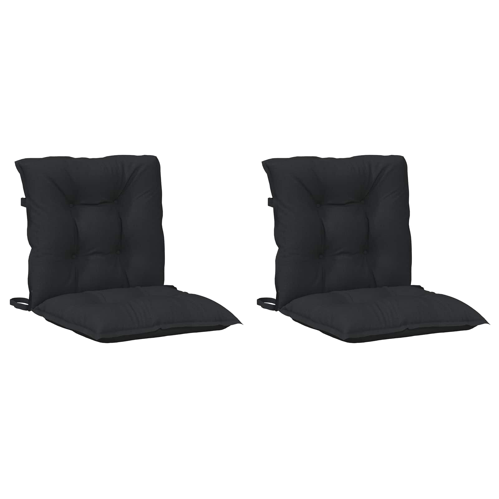 Niedriglehner Stuhlkissen Set 2 pcs Melange Schwarz