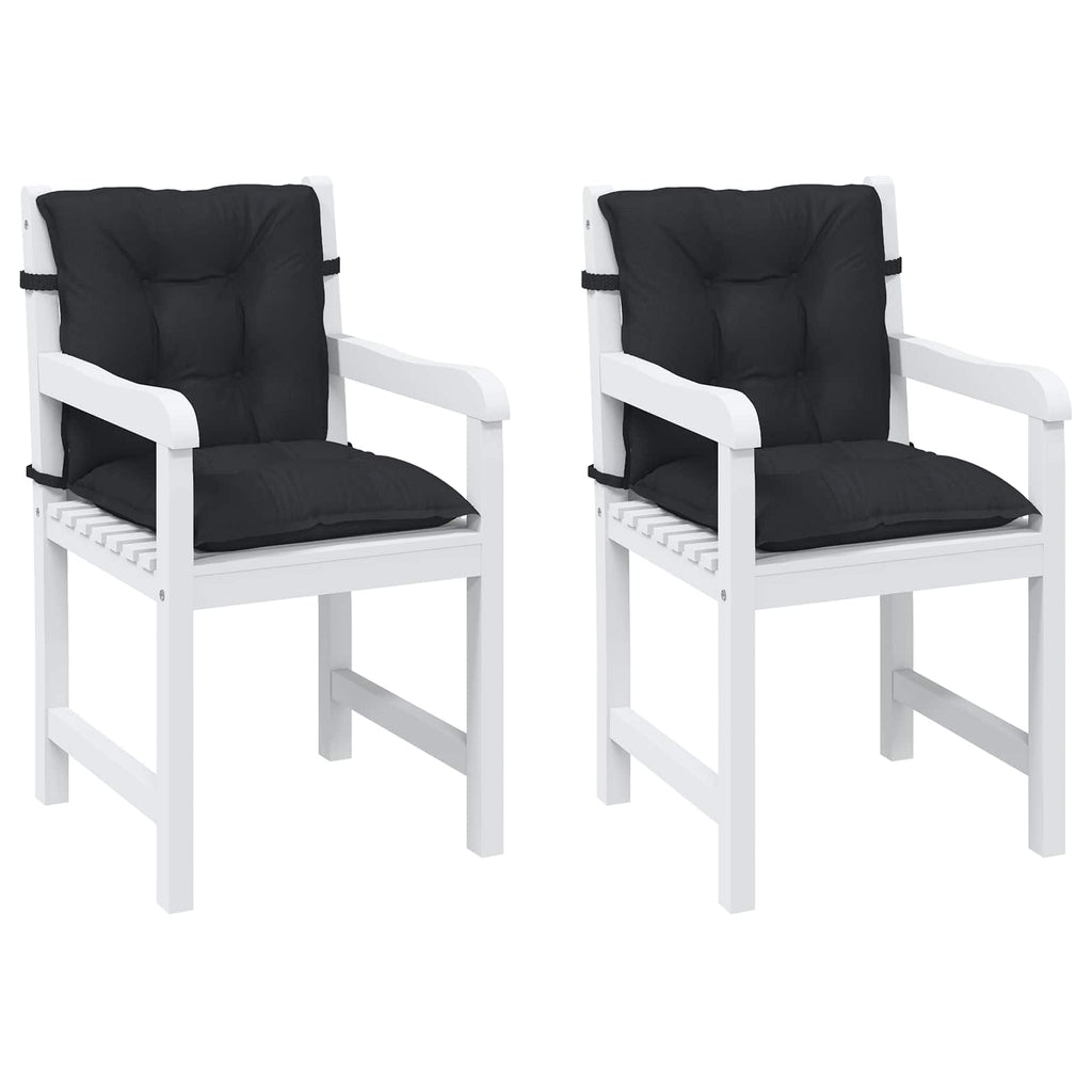 Niedriglehner Stuhlkissen Set 2 pcs Melange Schwarz