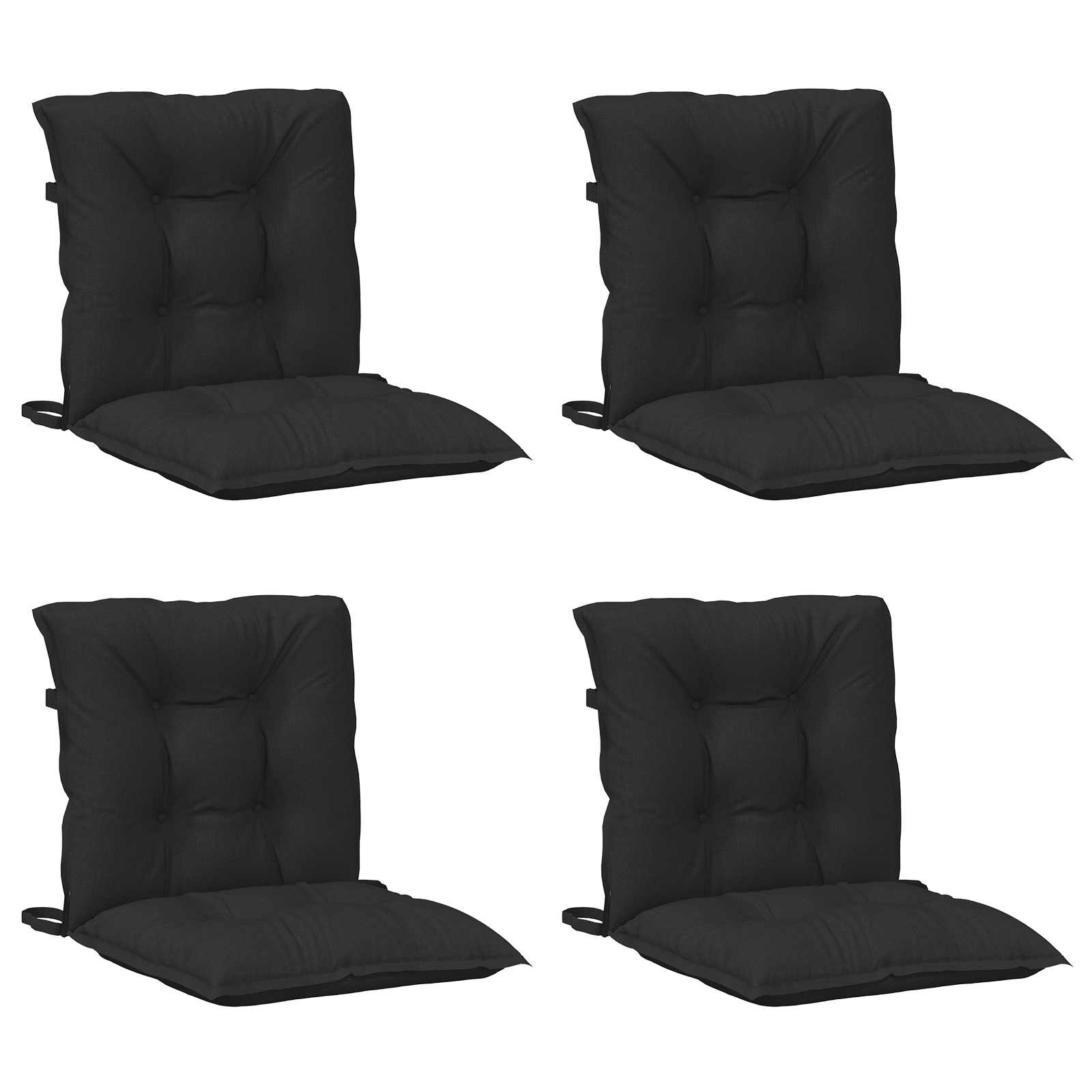 Niedriglehner Stuhlkissen Set 4 pcs Melange Schwarz