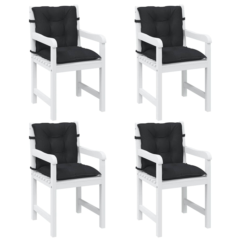 Niedriglehner Stuhlkissen Set 4 pcs Melange Schwarz