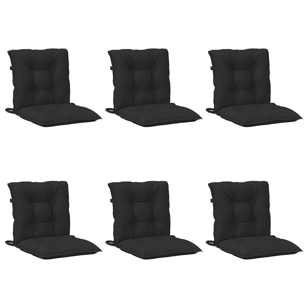 Niedriglehner Stuhlkissen Set 6 pcs Melange Schwarz