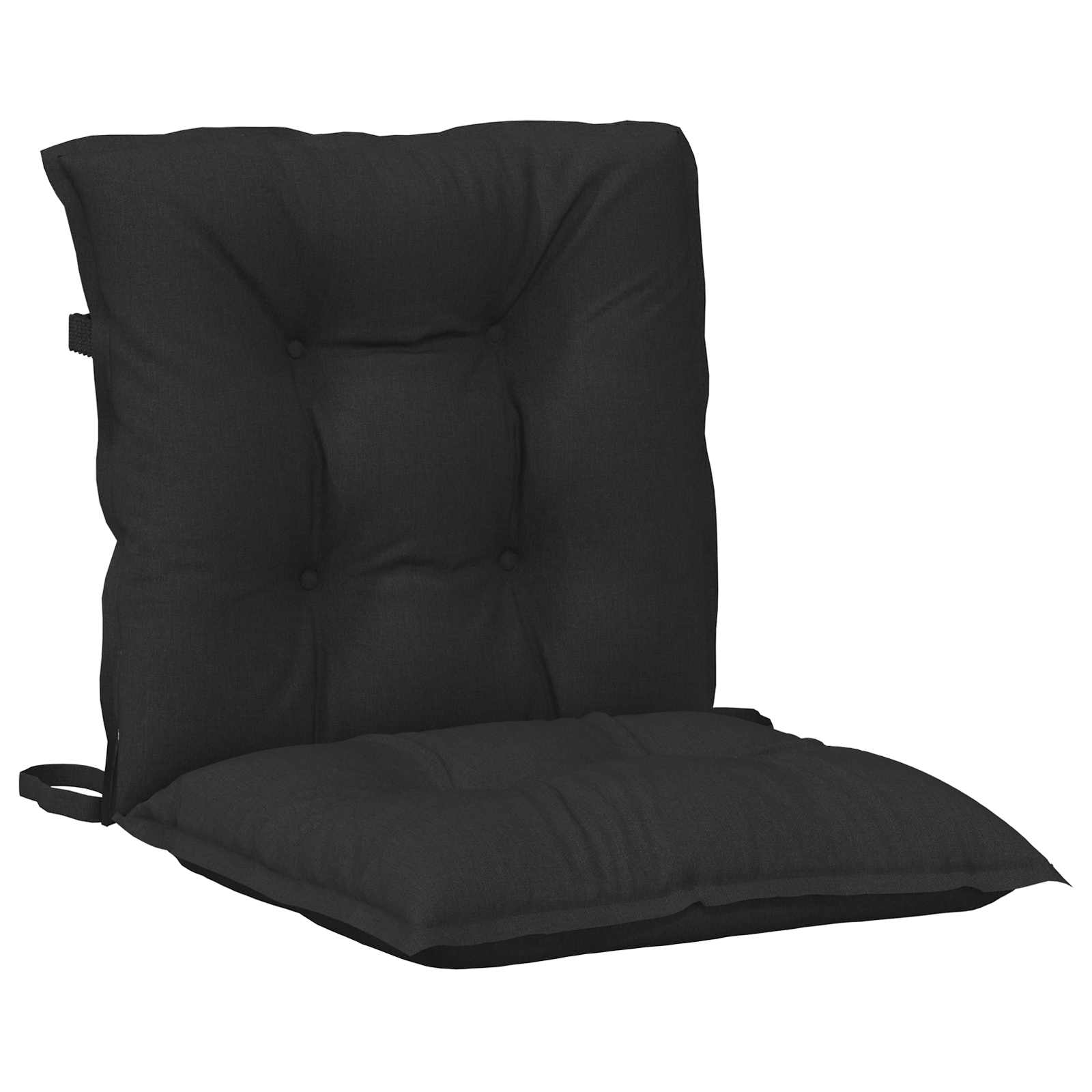 Niedriglehner Stuhlkissen Set 6 pcs Melange Schwarz