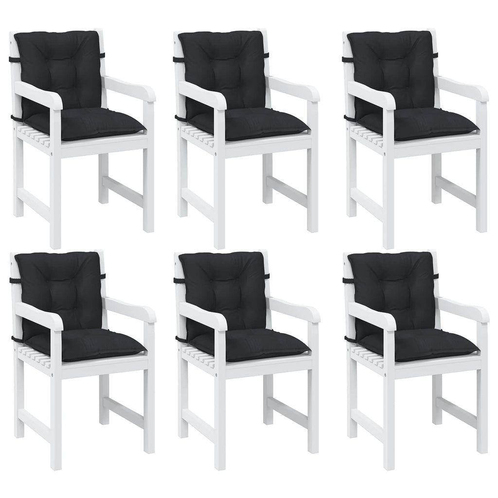 Niedriglehner Stuhlkissen Set 6 pcs Melange Schwarz