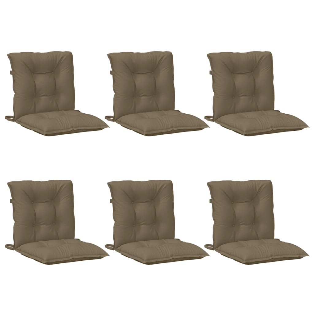 Niedriglehner-Auflagen 6 Stk. Melange Taupe 100x50x7 cm Stoff