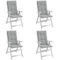 Hochlehner-Auflagen 4 Stk. Melange Hellgrau 120x50x4 cm Stoff