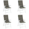 Hochlehner-Auflagen 4 Stk. Melange Dunkelgrau 120x50x4 cm Stoff