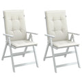 Hochlehner-Auflagen 2 Stk. Melange Creme 120x50x4 cm Stoff