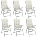 Hochlehner-Auflagen 6 Stk. Melange Creme 120x50x4 cm Stoff