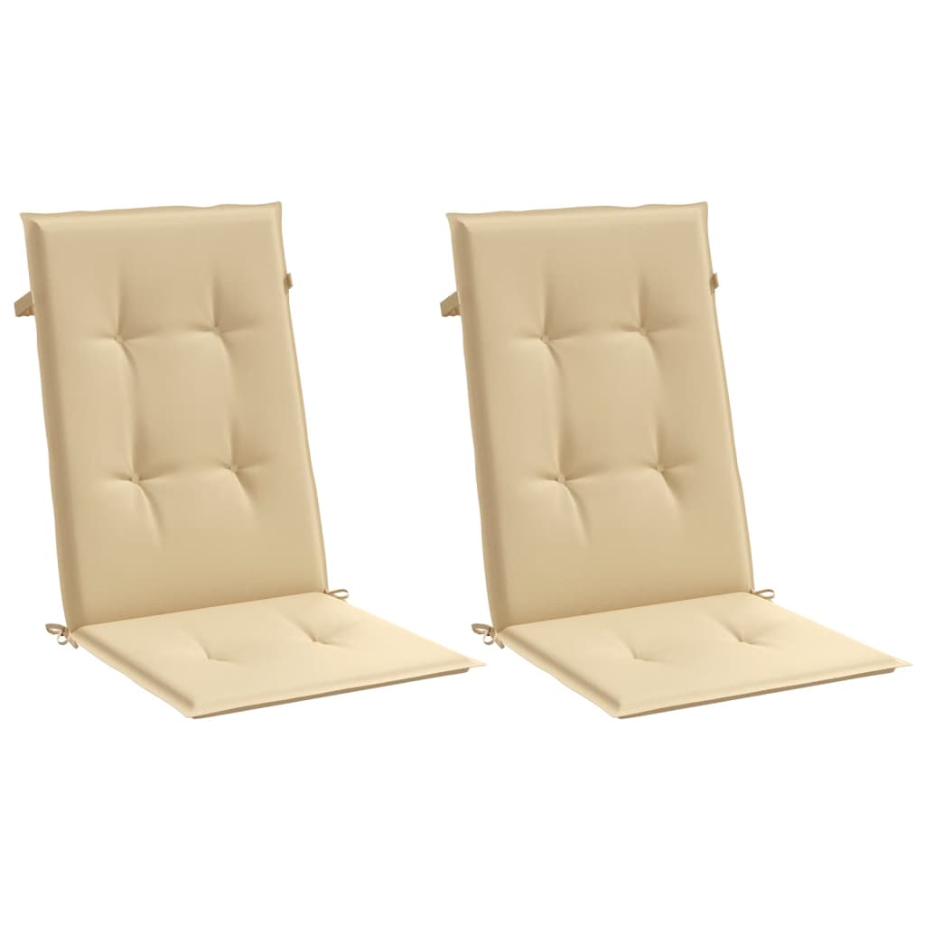 Hochlehner-Auflagen 2 Stk. Melange Beige 120x50x4 cm Stoff