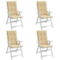 Hochlehner-Auflagen 4 Stk. Melange Beige 120x50x4 cm Stoff