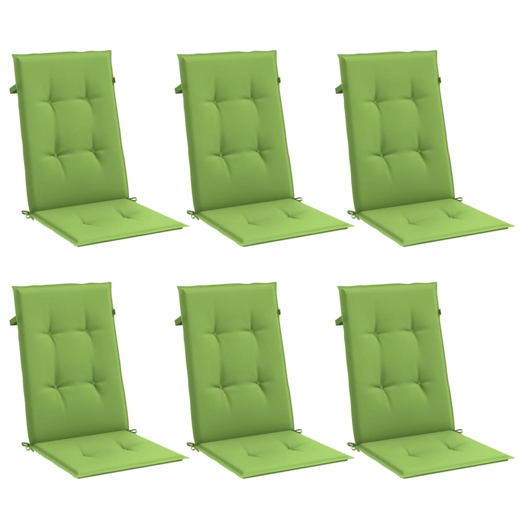 Hochlehner-Auflagen 6 Stk. Melange Grün 120x50x4 cm Stoff