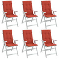Hochlehner-Auflagen 6 Stk. Melange Rot 120x50x4 cm Stoff