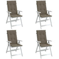 Hochlehner-Auflagen 4 Stk. Melange Taupe 120x50x4 cm Stoff