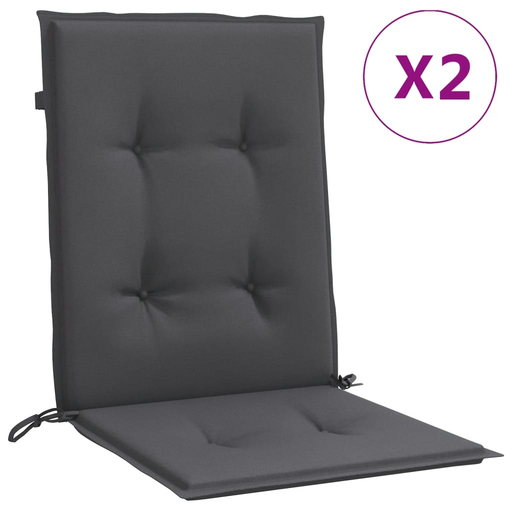 Niedriglehner-Auflagen 2 Stk Melange Anthrazit 100x50x4cm Stoff