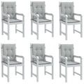 Niedriglehner-Auflagen 6 Stk. Melange Hellgrau 100x50x4cm Stoff