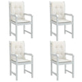 Niedriglehner-Auflagen 4 Stk. Melange Creme 100x50x4 cm Stoff