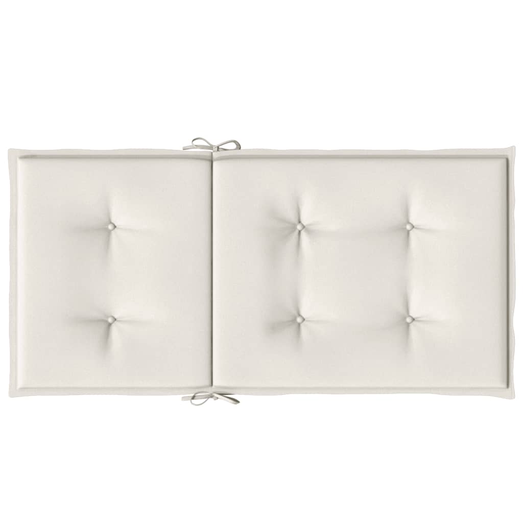 Niedriglehner-Auflagen 6 Stk. Melange Creme 100x50x4 cm Stoff