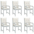 Niedriglehner-Auflagen 6 Stk. Melange Creme 100x50x4 cm Stoff