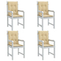 Niedriglehner-Auflagen 4 Stk. Melange Beige 100x50x4 cm Stoff
