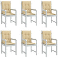Niedriglehner-Auflagen 6 Stk. Melange Beige 100x50x4 cm Stoff