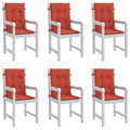 Niedriglehner-Auflagen 6 Stk. Melange Rot 100x50x4 cm Stoff