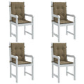 Niedriglehner-Auflagen 4 Stk. Melange Taupe 100x50x4 cm Stoff