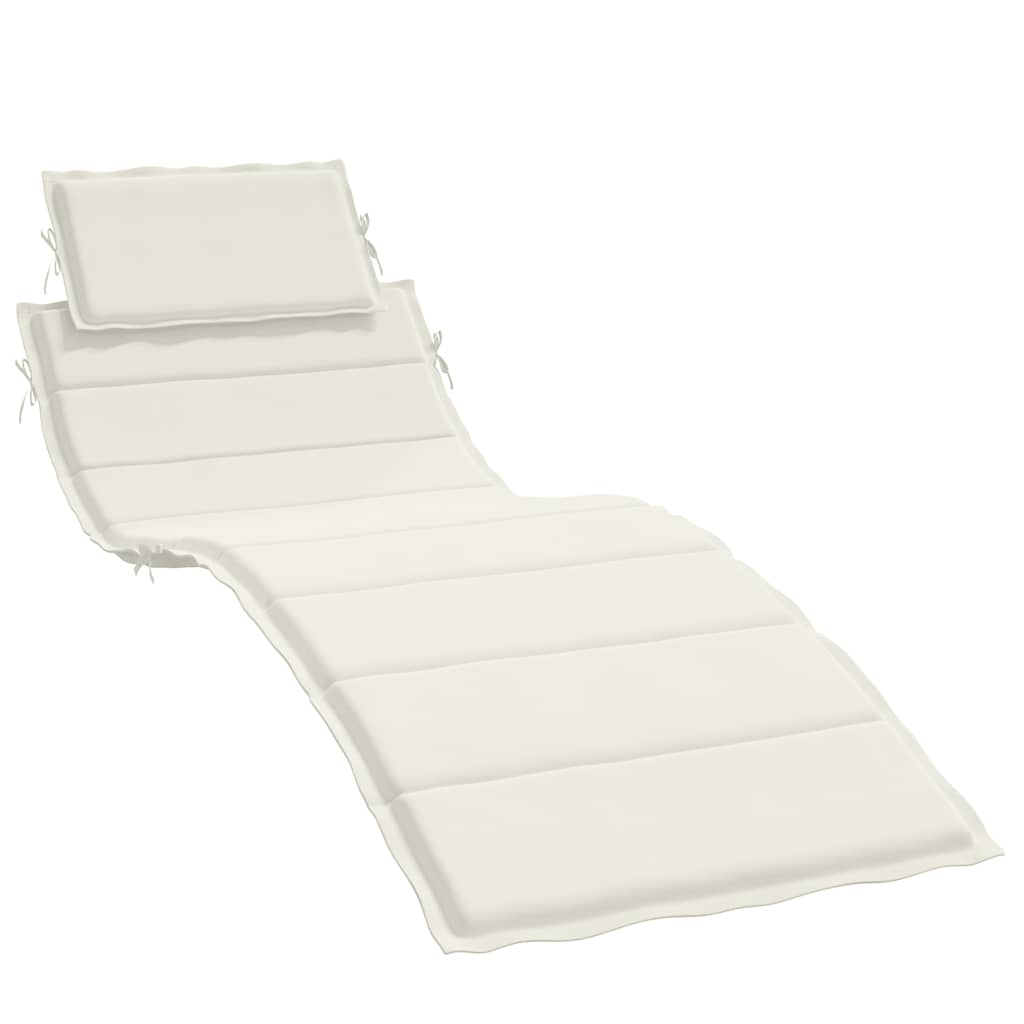 Sonnenliegen-Auflage Melange Creme 186x58x4 cm Stoff