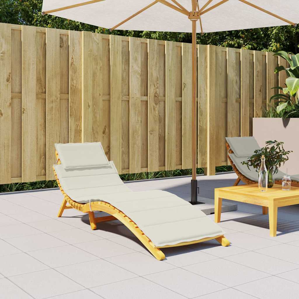 Sonnenliegen-Auflage Melange Creme 186x58x4 cm Stoff