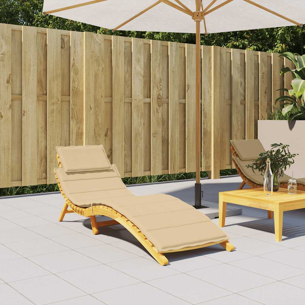 Sonnenliegen-Auflage Melange Beige 186x58x4 cm Stoff