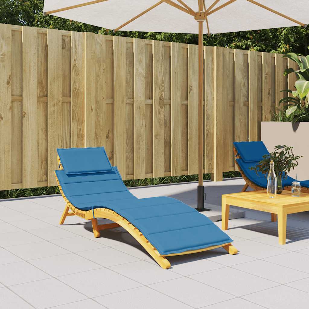 Sonnenliegen-Auflage Melange Blau 186x58x4 cm Stoff