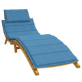 Sonnenliegen-Auflage Melange Blau 186x58x4 cm Stoff