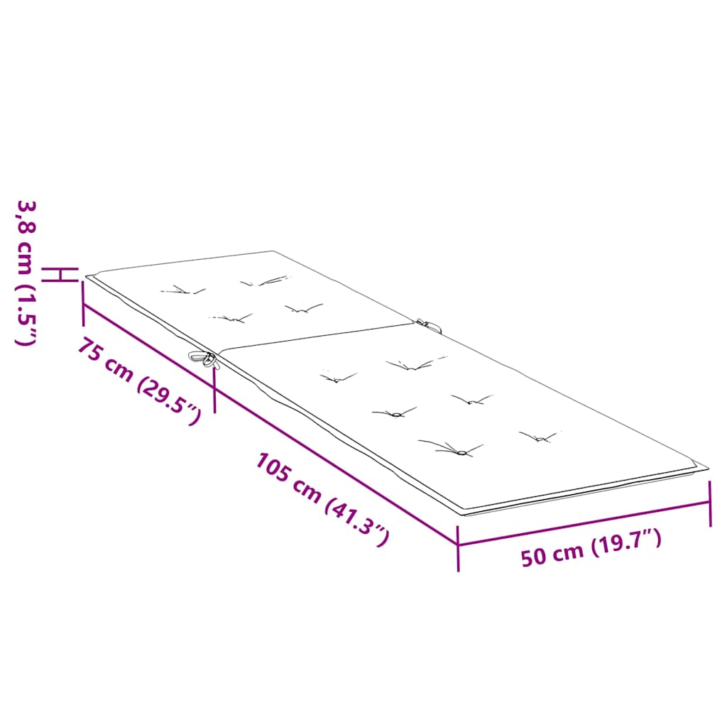 Liegestuhl-Auflage Melange Rot (75+105) x 50 x 4 cm Stoff