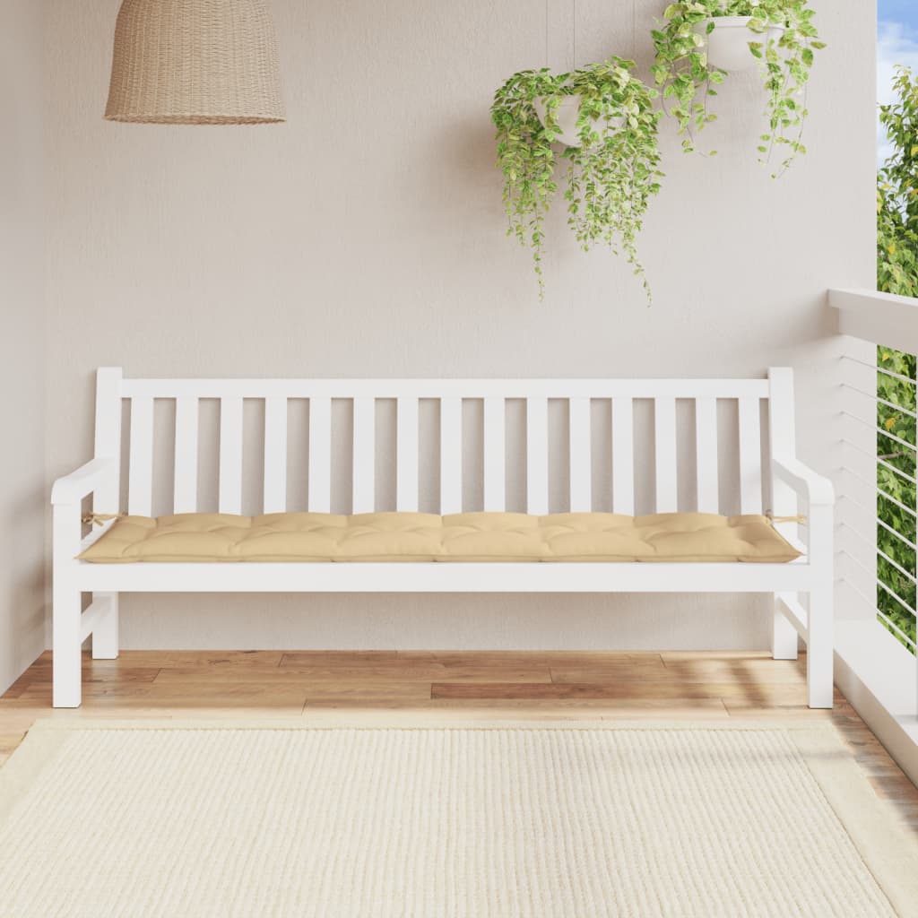 Gartenbank-Auflage Melange Beige 200x50x7 cm Stoff