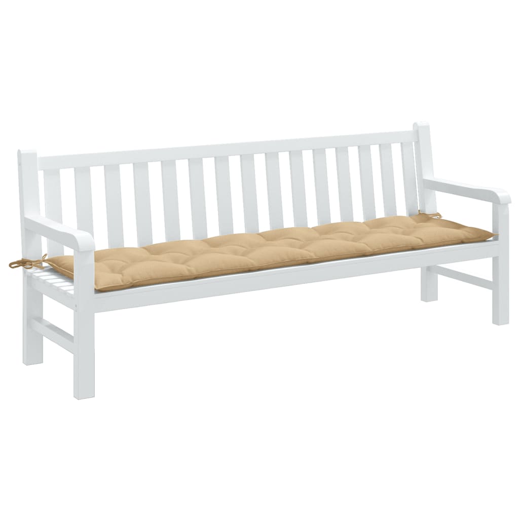 Gartenbank-Auflage Melange Beige 200x50x7 cm Stoff