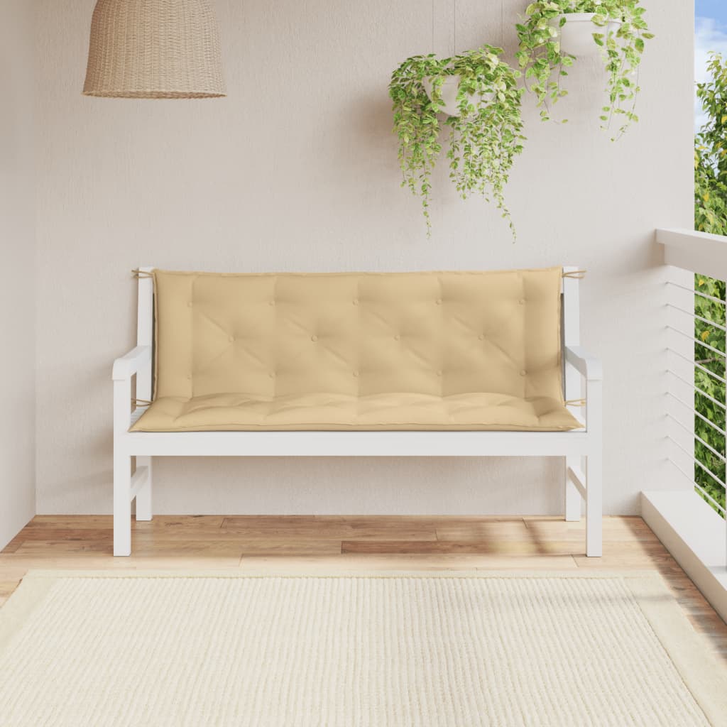 Gartenbank-Auflagen 2 Stk. Melange Beige 150x50x7 cm Stoff