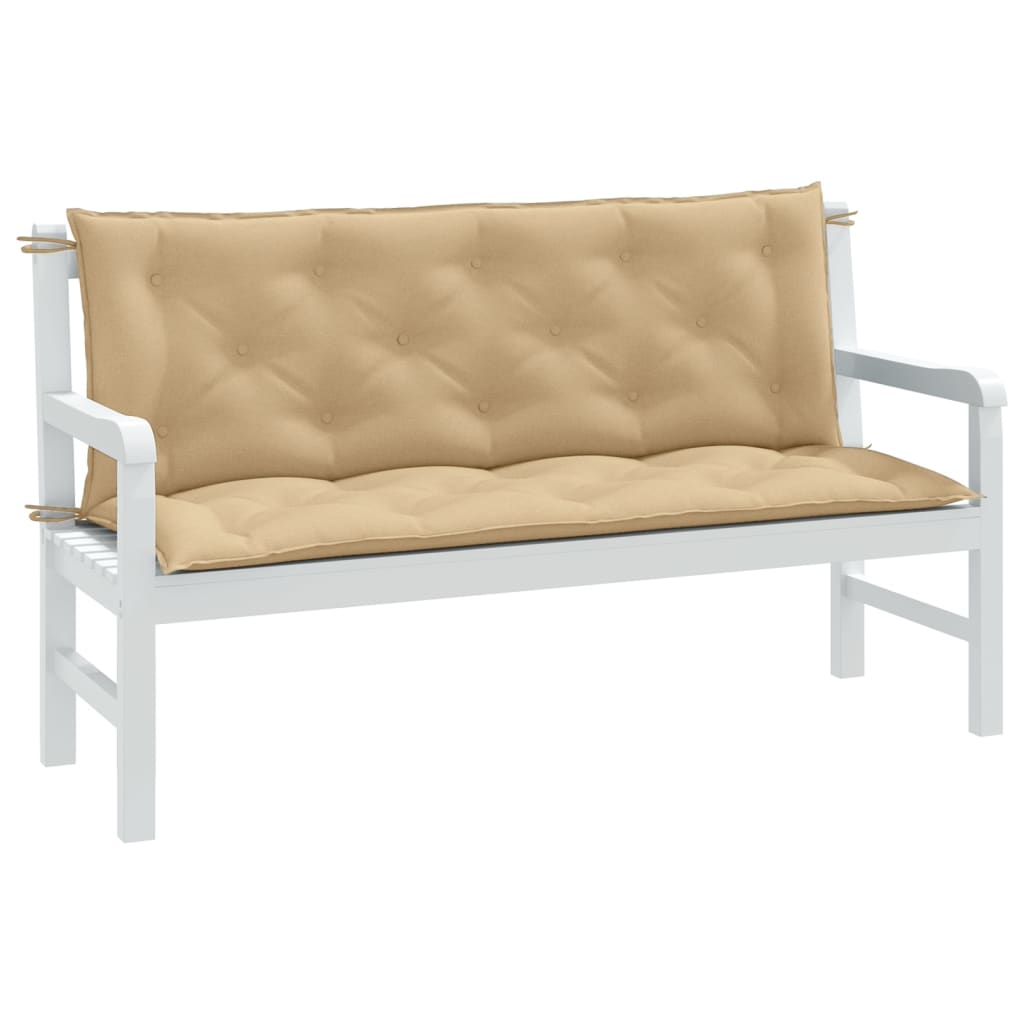 Gartenbank-Auflagen 2 Stk. Melange Beige 150x50x7 cm Stoff