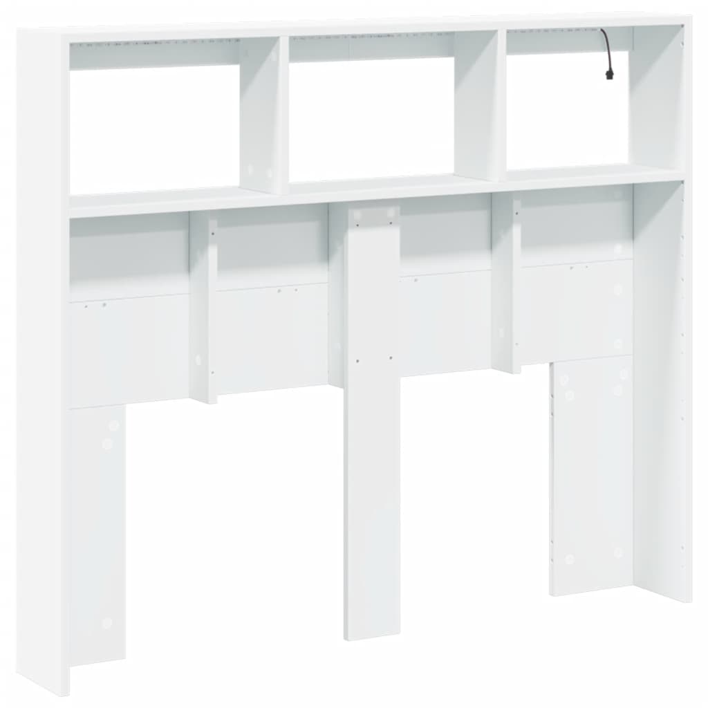 LED-Kopfteil mit Ablagen Weiß 120x17x102 cm