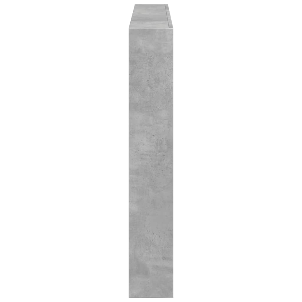 LED-Kopfteil mit Ablagen Betongrau 140x17x102 cm