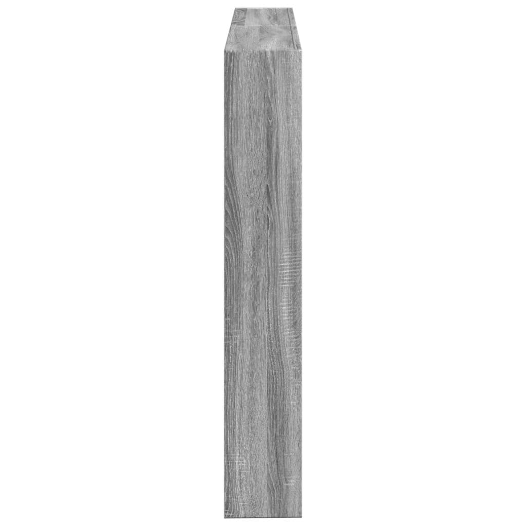 LED-Kopfteil mit Ablage Grau Sonoma 140x17x102 cm