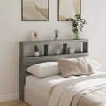 LED-Kopfteil mit Ablage Grau Sonoma 140x17x102 cm