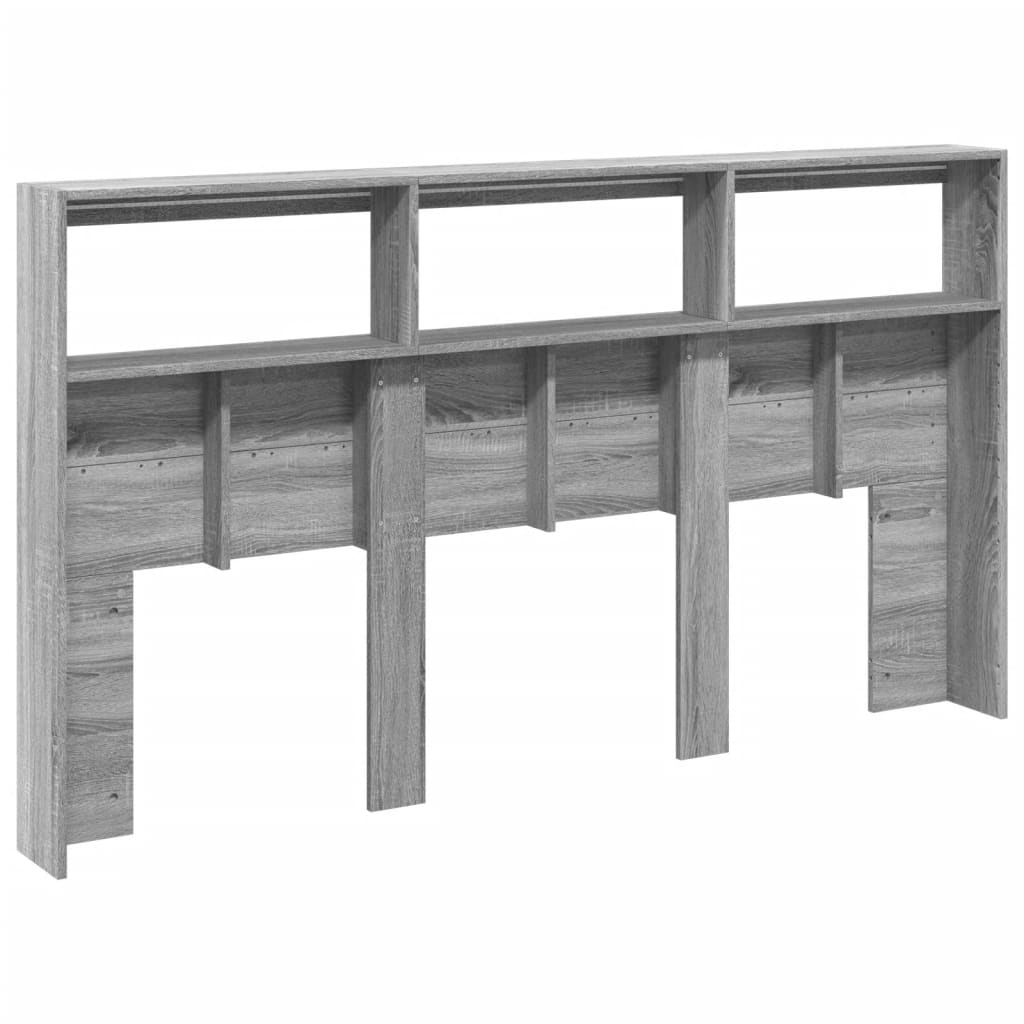 LED-Kopfteil mit Ablage Grau Sonoma 180x17x102 cm