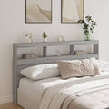 LED-Kopfteil mit Ablage Grau Sonoma 180x17x102 cm