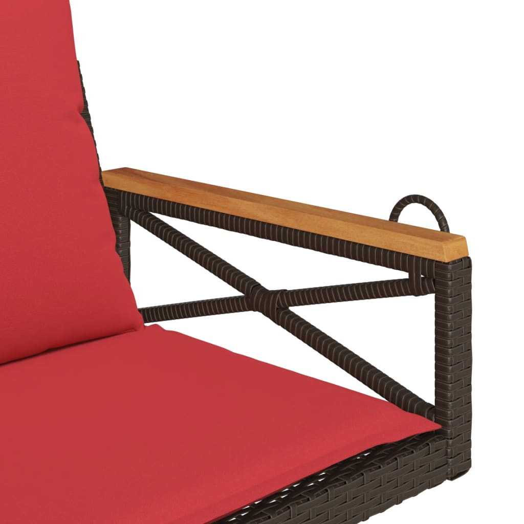 Hängesessel mit Kissen Braun 63x62x40 cm Poly Rattan