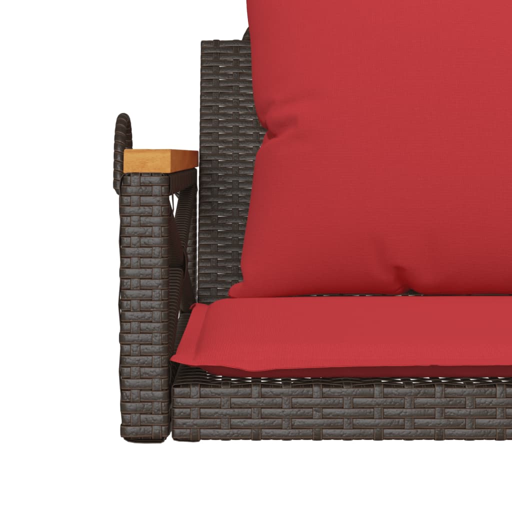 Hängesessel mit Kissen Braun 63x62x40 cm Poly Rattan