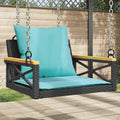 Hängesessel mit Kissen Schwarz 63x62x40 cm Poly Rattan