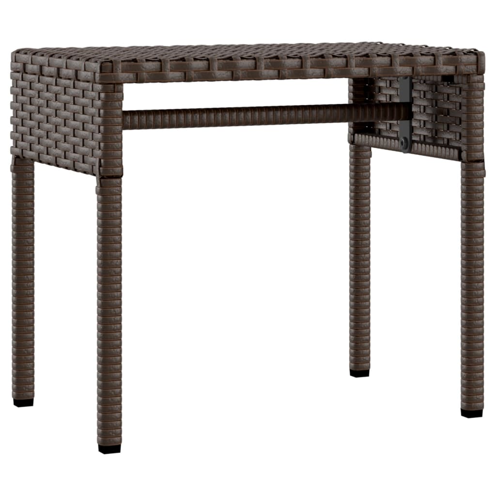 Sonnenliege mit Sonnendach und Tisch Braun Poly Rattan