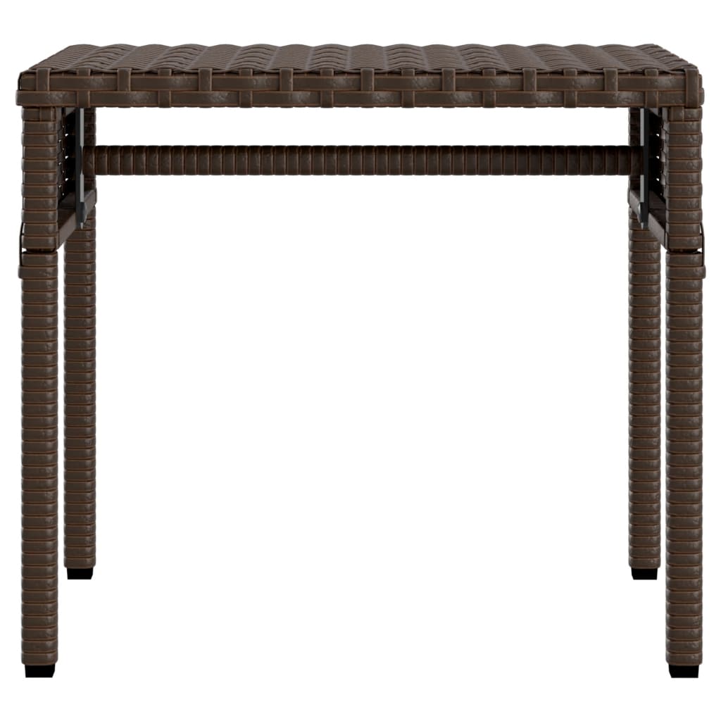 Sonnenliege mit Sonnendach und Tisch Braun Poly Rattan