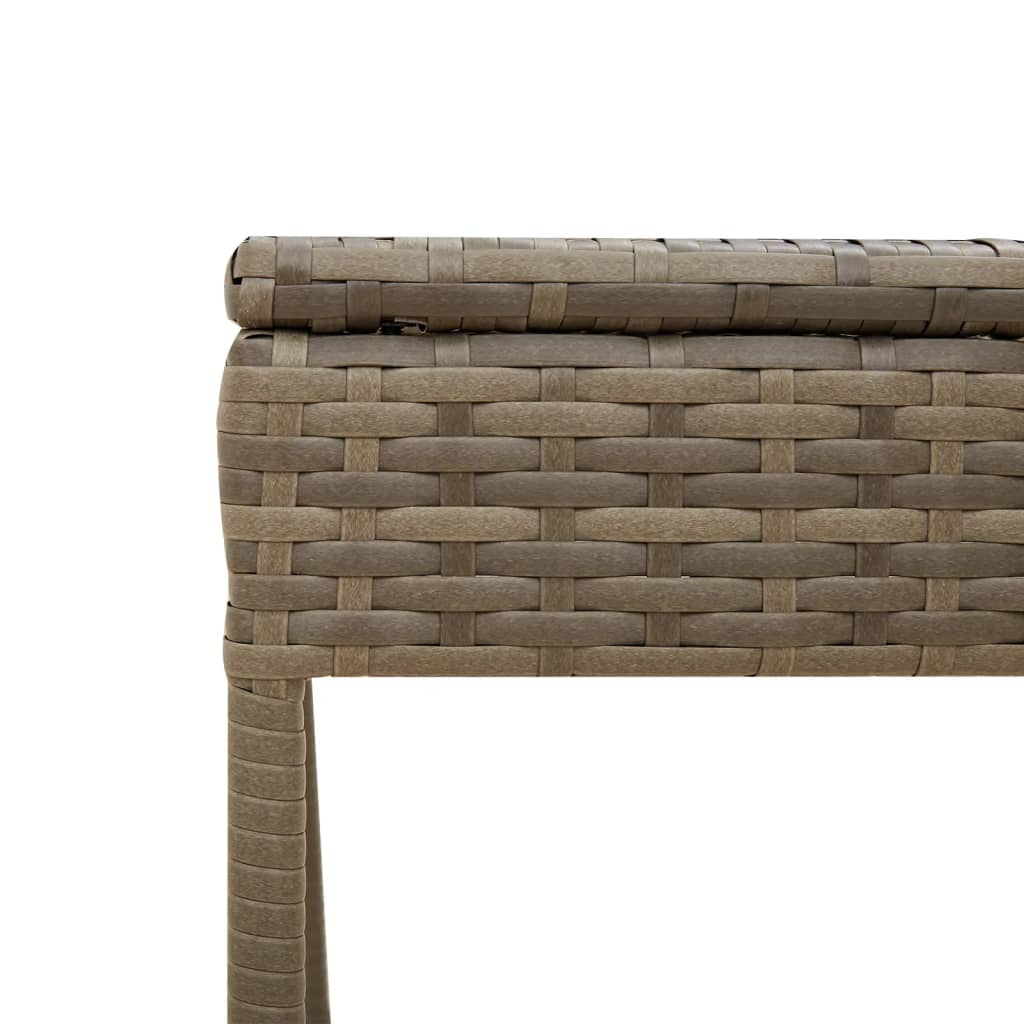 Sonnenliege mit Sonnendach und Tisch Grau Poly Rattan